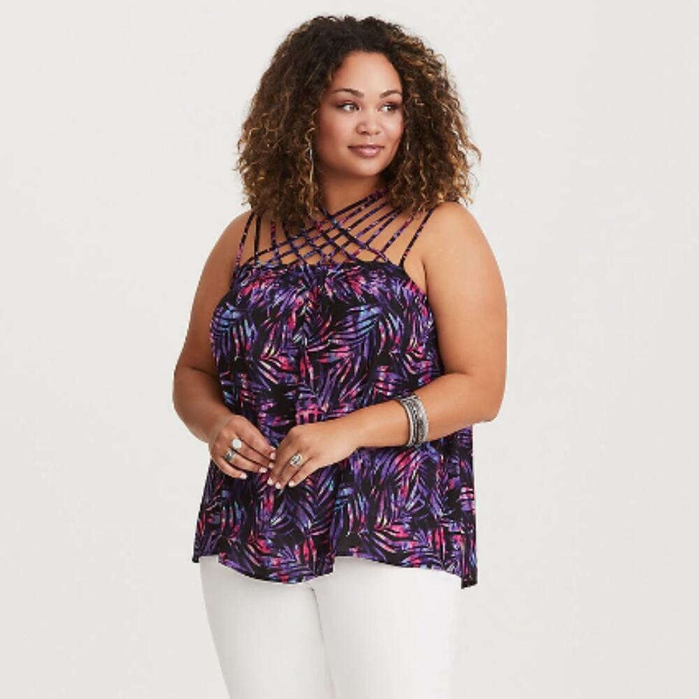 Torrid Strappy Neck Georgette Sleeveless Top